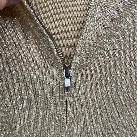 Vintage Lisa Originals Sparkling Zip Front Cardigan 80s-90's Side Pockets Large - Picture 11 of 13